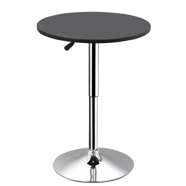 Costway 2 PCS Round Pub Table Height Adjustable 360° Swivel w/ Faux Marble Top